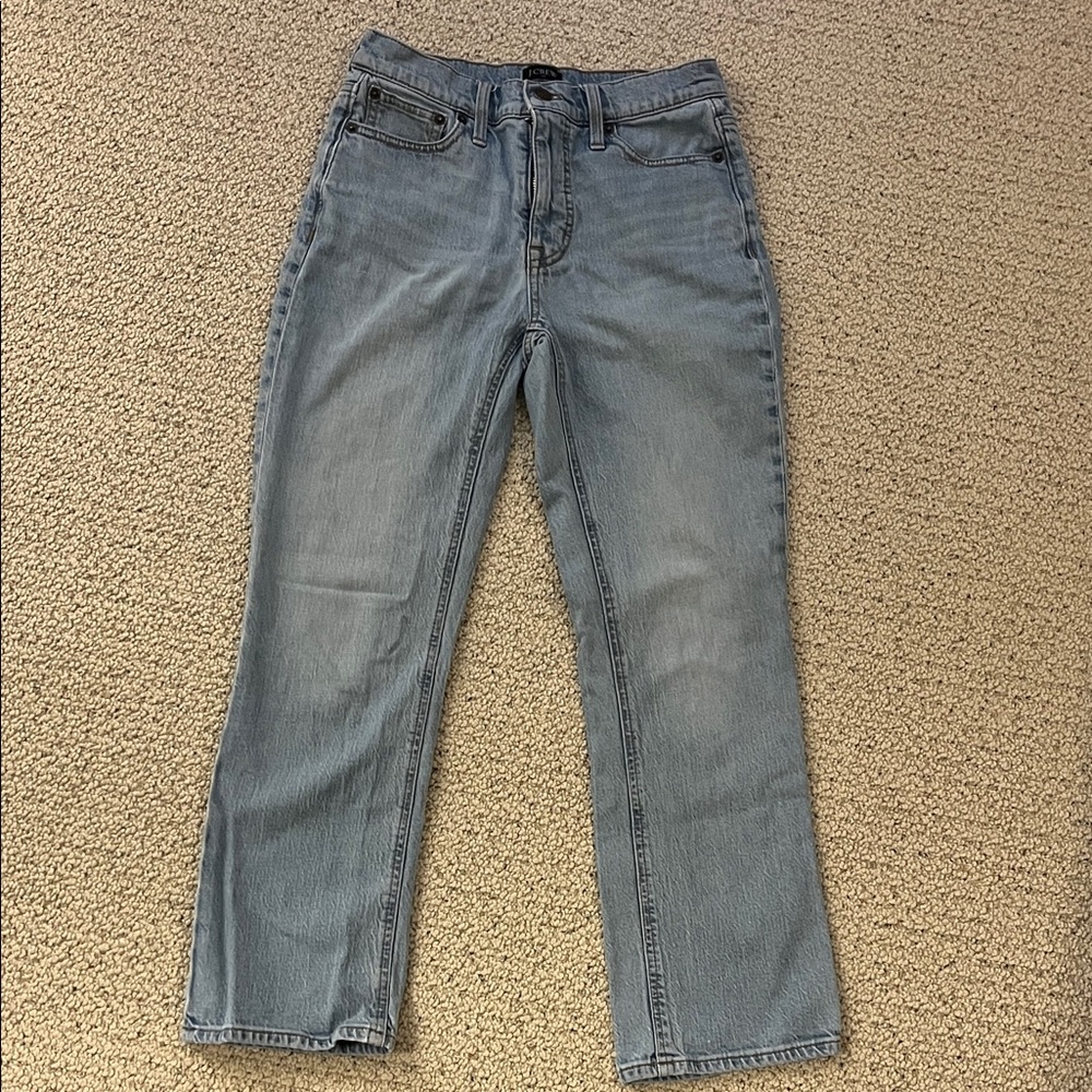 J. Crew Classic Light Wash Mid Rise Flare Crop Jeans